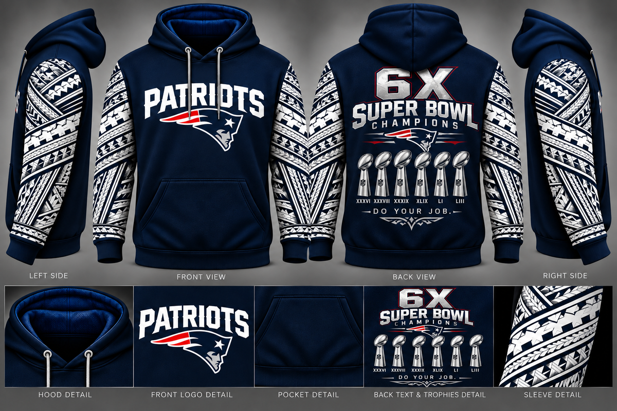 6X Super Bowl Champions Polynesian Hoodie