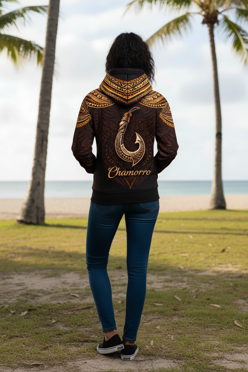 Guam Hoodie Back Female Model Redo